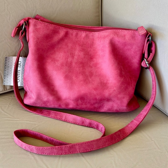 Del Mano Pink Bow-Adorned Bag/ Crossbody NWT - Picture 5 of 11